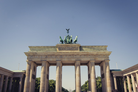 brandenburg gate, berlin germany - vintage styleの写真素材