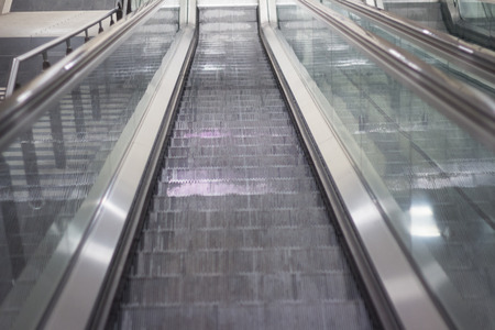looking down on escalator in metro station