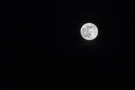 full moon on black background - moon isolatedの写真素材