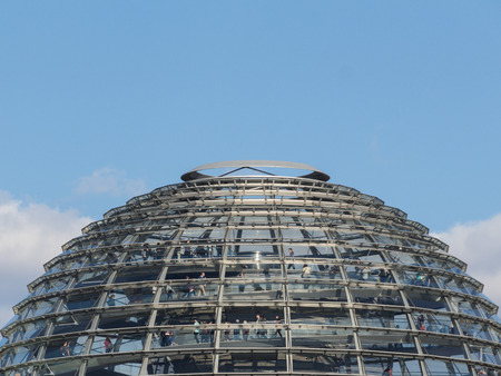 The Reichstag dome, the top of the Reichstag building in Berlin, Germany.のeditorial素材