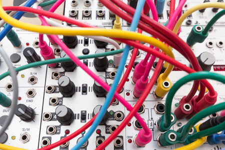 analog synthesizer - modular synth systemの写真素材