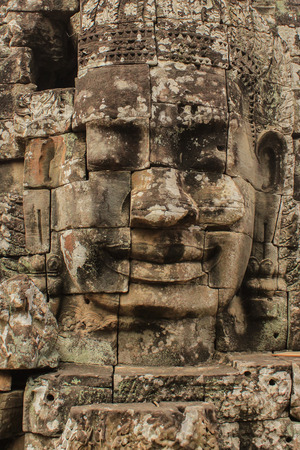 faces of Bayon temple - Angkor Watの写真素材