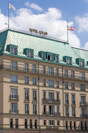 Berlin, Germany - July 20, 2016:  Hotel Adlon in Berlin. It is part of the Kempinski group and the most famous hotel in Berlin.のeditorial素材