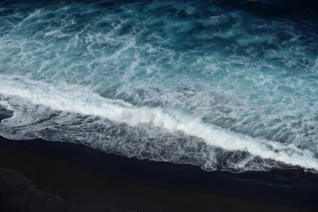 beach aerial - black sand beach aerialの写真素材