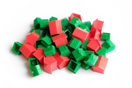 pile of toy houses - real estate concept