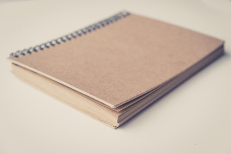 blank book, vintage book isolated on whiteの写真素材