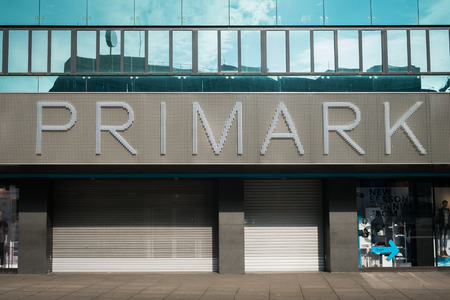 Berlin, Germany - February 19, 2017: The closed store front of a Primark shop in  Berlin. Primark   is an international clothing retailer.のeditorial素材
