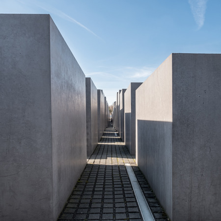 The Memorial to the Murdered Jews of Europe also known as the Holocaust Memorial in Berlin, Germany.のeditorial素材