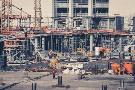 people working on construction site