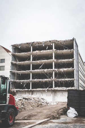destroyed building during demolition - house ruinの写真素材