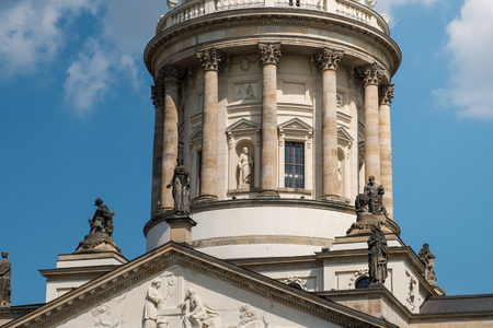 The top of the French Dome at Gendarmenmarkt in Berlin, Germany.の写真素材