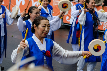 Berlin, Germany - june 04, 2017: People on Karneval der Kulturen ( Carnival of  Cultures) in Berlin, Germany.のeditorial素材