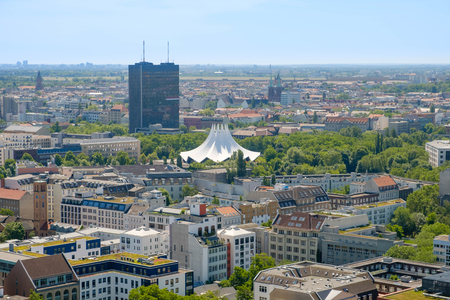 Aerial view of Berlin, Kreuzberg - Berlin skyline from aboveの写真素材