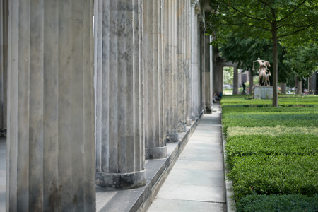 pillars / columns in garden of old national gallery in Berlin