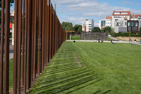 Berlin, Germany - July 13, 2017: Remains of the Berlin Wall / Berlin Wall memorial at Bernauer Strasse in Berlin, Germany.のeditorial素材