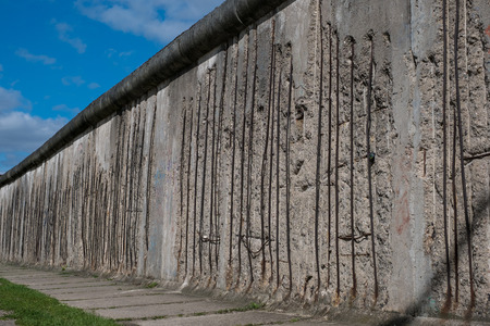 Berlin, Germany - July 13, 2017: Remains of the Berlin Wall / Berlin Wall memorial at Bernauer Strasse in Berlin, Germany.のeditorial素材