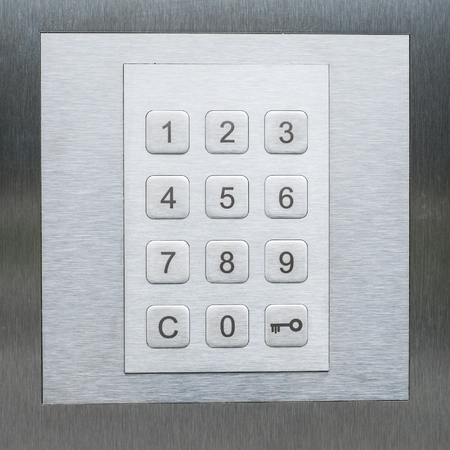 keypad, numbers and key symbol on numeric keyboard