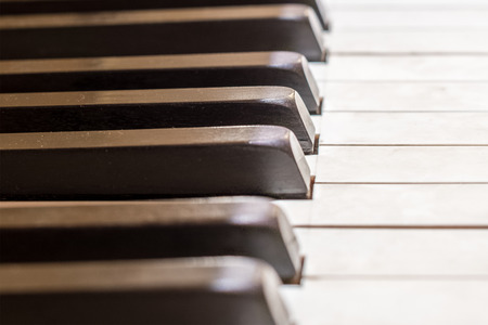 piano keys closeup - vintage piano macroの写真素材