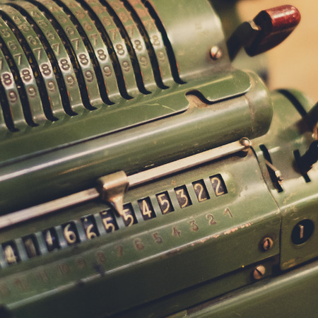 numbers on counter / old machinery macro / vintage technology  -の写真素材