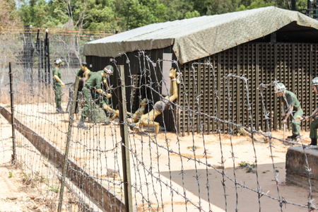 Inside the Coconut Tree Prison, the Vietnam War museum on Phu Quoc Island in Vietnam