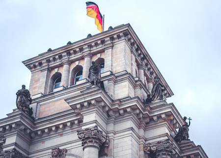 Reichstag building exterior - german government building historic facade - Reichstag , Berlinの写真素材