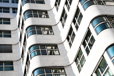 modern building facade - white  building exteriorの写真素材