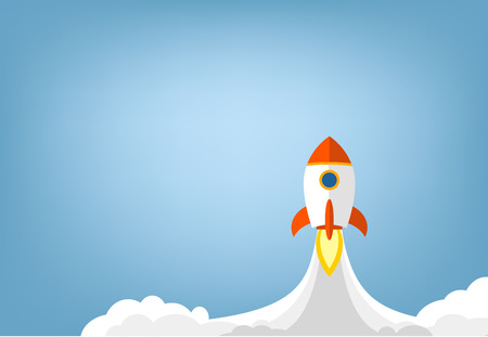 Rocket launch illustration - business startup concept.のイラスト素材
