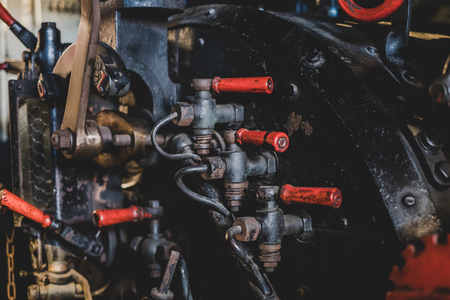 abstract old machinerey detail - locomotive steam engineの写真素材