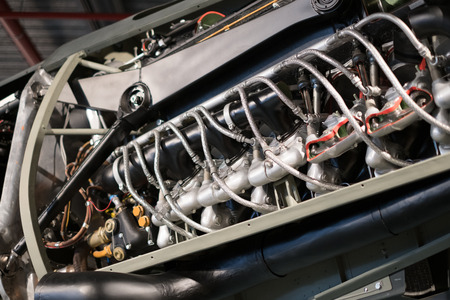 Interior of an aircraft engine at the German Museum of Technology (DTMB)