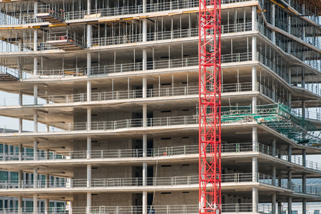 concstruction site of  new building -  construction industry concept -