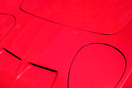 Car design detail, abstract automobile background - red engine hoodの写真素材