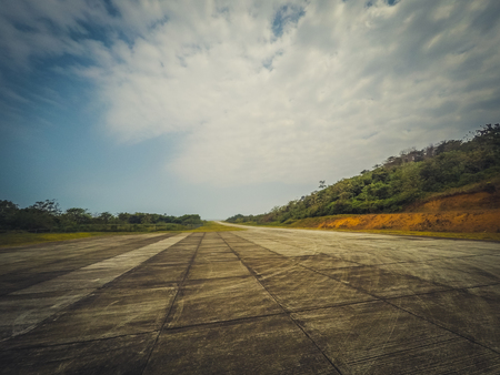 abandoned airfield in rural landscape -  small airportの写真素材
