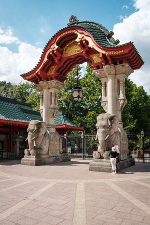 The Entrance Gate of the Berlin Zoo / Zoological Garden in Berlin, Germanyのeditorial素材