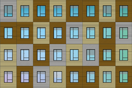 building facade illustration - apartment house vector graphicのイラスト素材