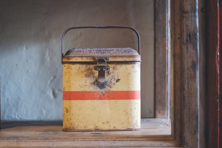 old tin box for food - vintage kitchen box