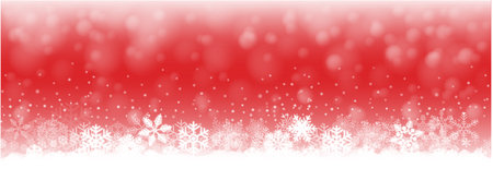 red  christmas background illustration with snow and snowflakesのイラスト素材
