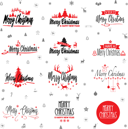 Merry Christmas  collection  - christmas icons vector graphicのイラスト素材