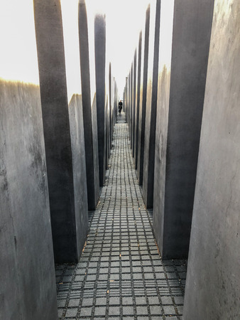 Inside the Memorial to the Murdered Jews of Europe aka Hocolcaust Memorial in Berlin, Germanyのeditorial素材