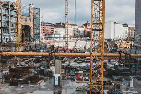 Berlin, Germany - january 2019 : Construction site of the Tacheles Areal in Berlin Mitte, Germany.のeditorial素材