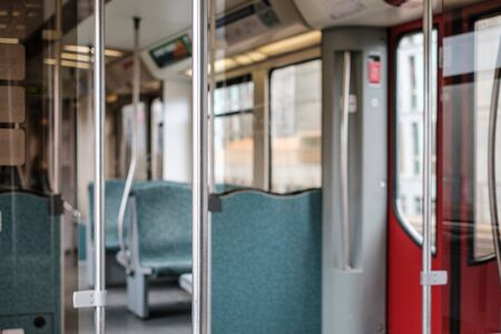 Inside S-Bahn train in Berlin, Germanyのeditorial素材