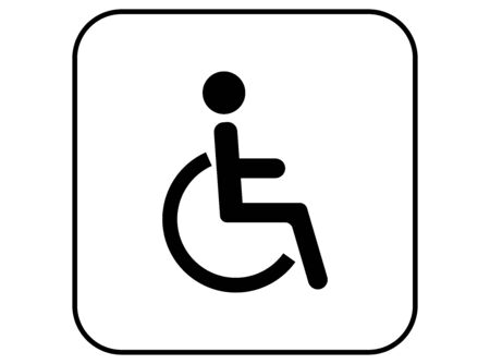 Disabled toilet sign, wheelchair toilet icon symbolのイラスト素材