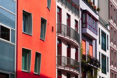 Colorful building facades - real estate conceptの写真素材