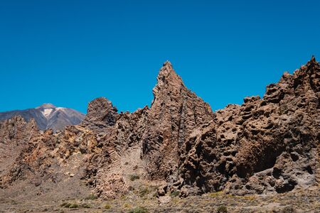 mountain landscape, rocks and blue skyの写真素材