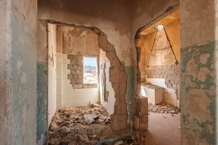 inside destroyed home / house ruin  -の写真素材
