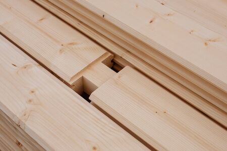 wooden beams, construction wood material -