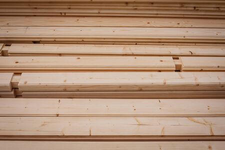 wooden beams, construction wood material -の写真素材