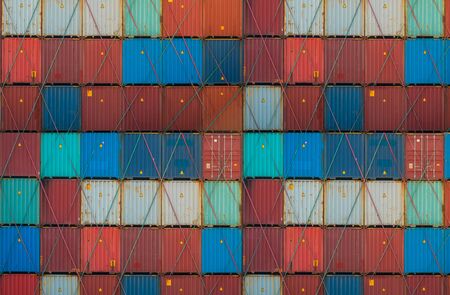 Shipping container, logistics / import, export conceptの写真素材
