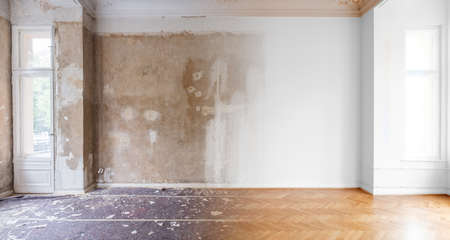 Room before and after flat renovation -の写真素材