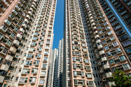 residential skyscraper building, real estate exterior, HongKong -の写真素材