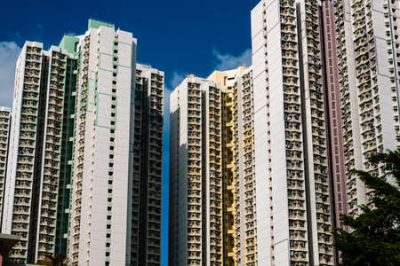 residential building facade, real estate exterior, HongKong -の写真素材